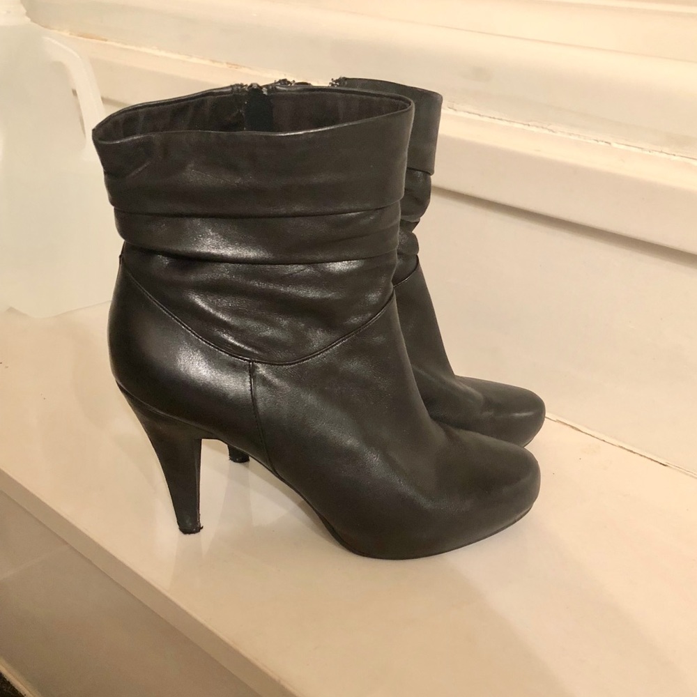 Worthington black leather booties
